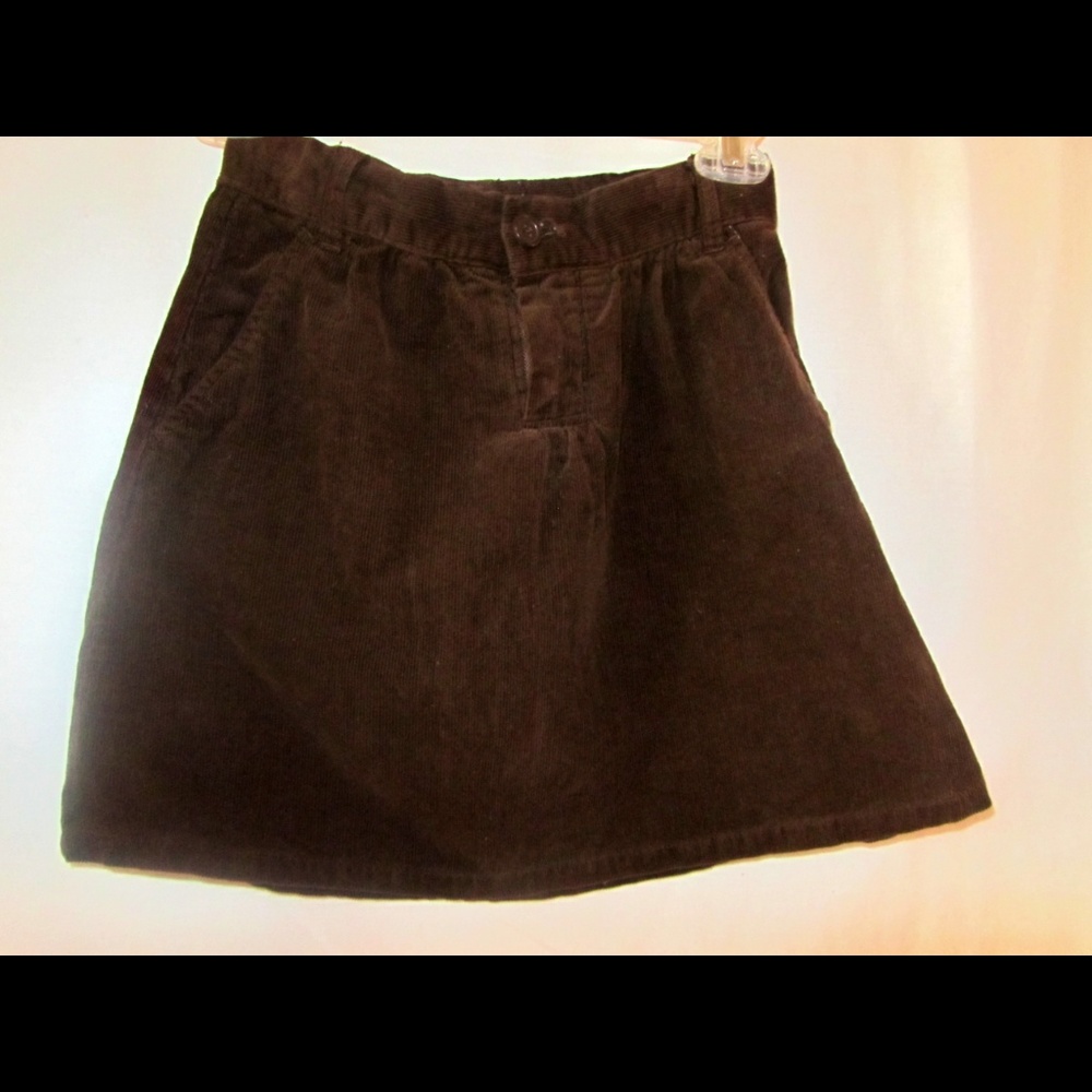 Warm Chocolate Brown Fine-wale Corduroy Skirt 8
